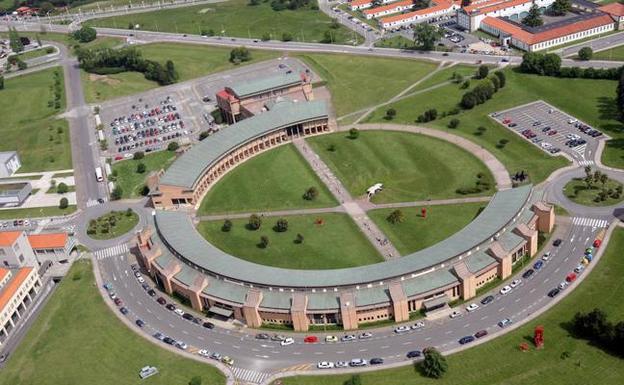 Vista áerea del campus universitario de Gijón