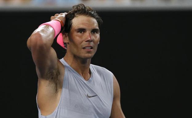 Rafa Nadal, tras doblegar al bosnio Damir Dzumhur. 