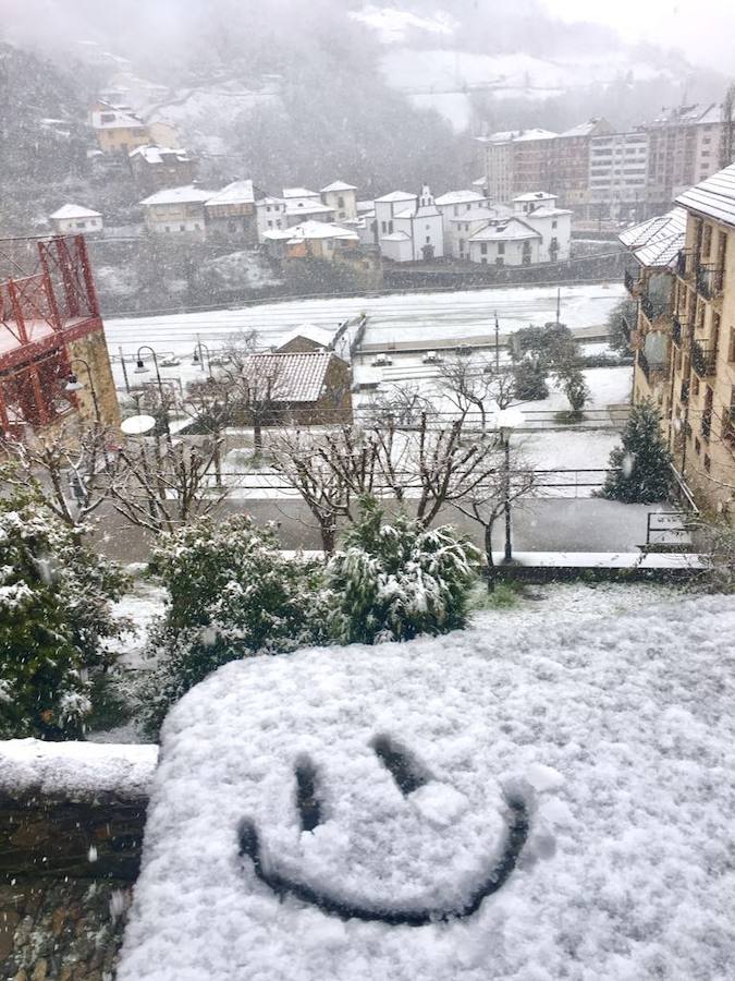Impresionante nevada en el Occidente de Asturias