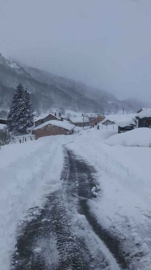 Impresionante nevada en el Occidente de Asturias