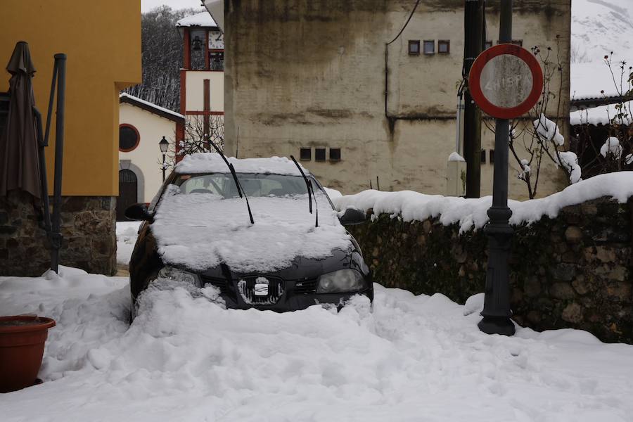 Los concejos del Suroccidente y los Valles Mineros son los más afectados por las intensas nevadas de los últimos días que, no obstante, han hecho acto de presencia en cotas más bajas.