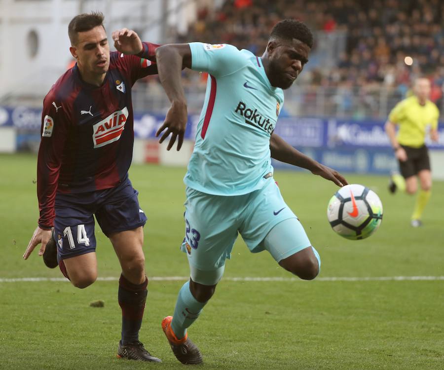 Tras dos empates consecutivos, el líder se reencontró con la victoria en Ipurua gracias a los tantos de Luis Suárez y Jordi Alba. 