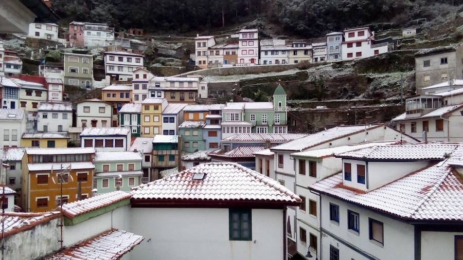 Fotos: El occidente asturiano amanece bajo un manto blanco