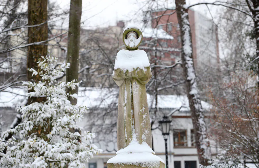 Fotos: Oviedo y el centro de la región amanecen cubiertos de nieve