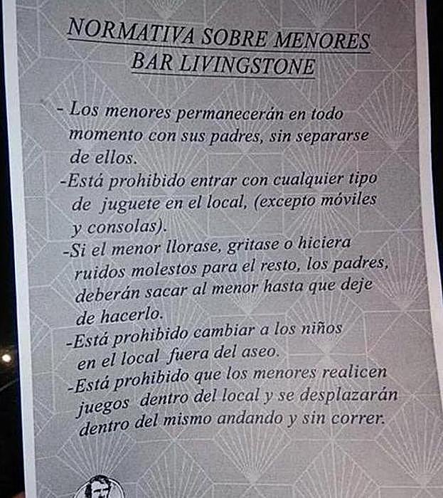Las 'normas para niños' que desataron la polémica.