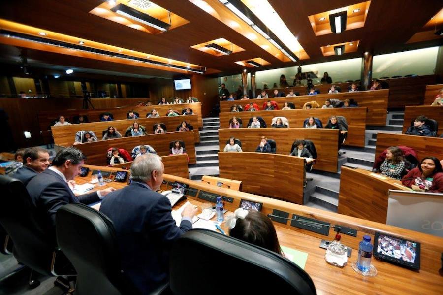 Un total de 75 alumnos de Primaria de Gijón y Mieres han participado en un pleno infantil organizado por Aldeas Infantiles SOS España en la Junta General. El programa 'Diputados por un día' está dirigido a evitar la violencia y el aislamiento infantil. 