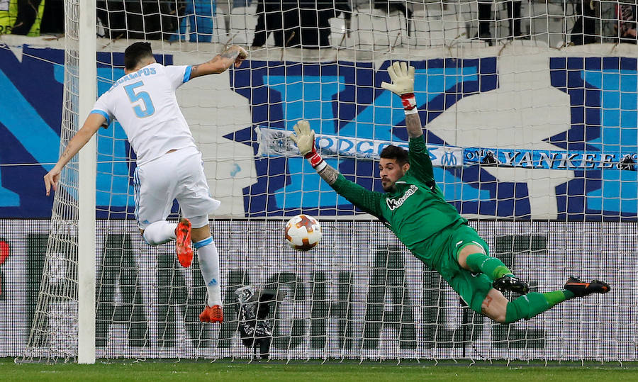 El Olympique de Marsella ganó ante el Athletic por 3-1 en la ida de los octavos de final de la Liga Europa. Los tantos de los franceses fueron obra de Ocampos, por partida doble, y Dimitri Payet. Aduriz recortó distancias de penalti.