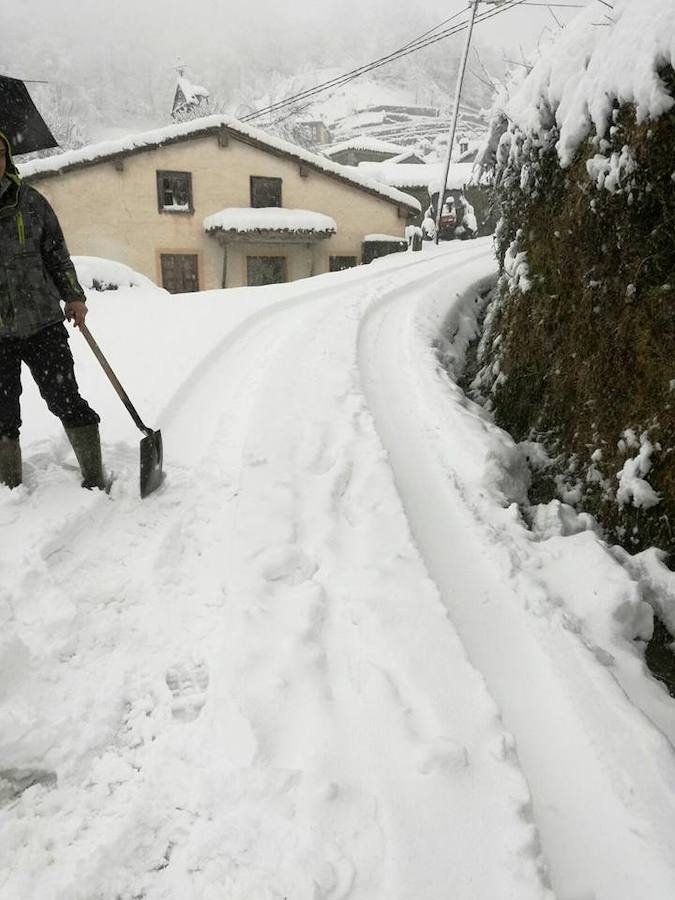 Fotos: Medio metro de nieve en los pueblos del Oriente asturiano