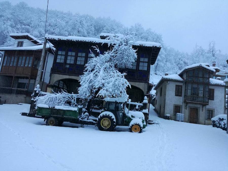 Fotos: Medio metro de nieve en los pueblos del Oriente asturiano