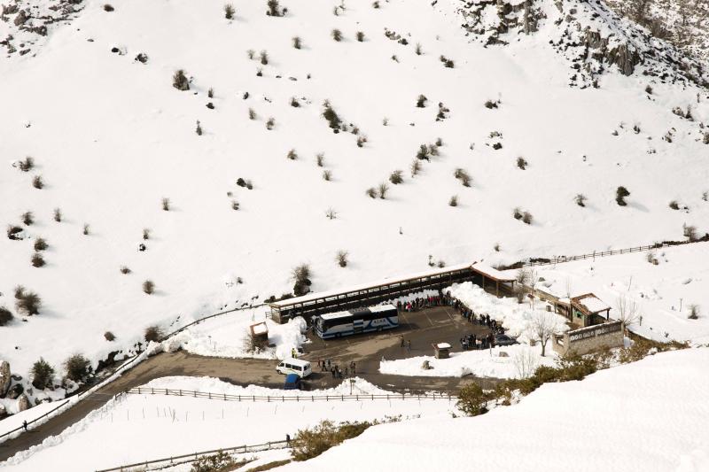 La preciosa estampa que ofrece estos días el paraje protegido atrae a multitud de turistas y provoca colas