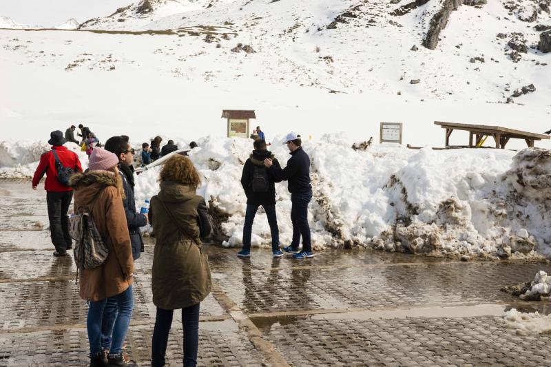 La preciosa estampa que ofrece estos días el paraje protegido atrae a multitud de turistas y provoca colas