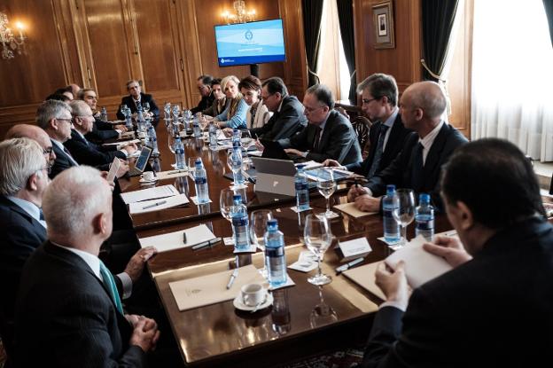 Reunión del Patronato de la Fundación Princesa de Asturias en el Hotel de la Reconquista de Oviedo. 