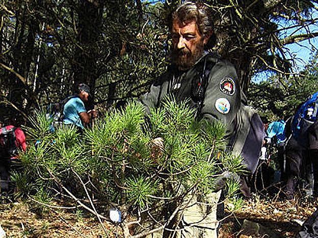 Arturo Larroza, en una de sus excursiones.