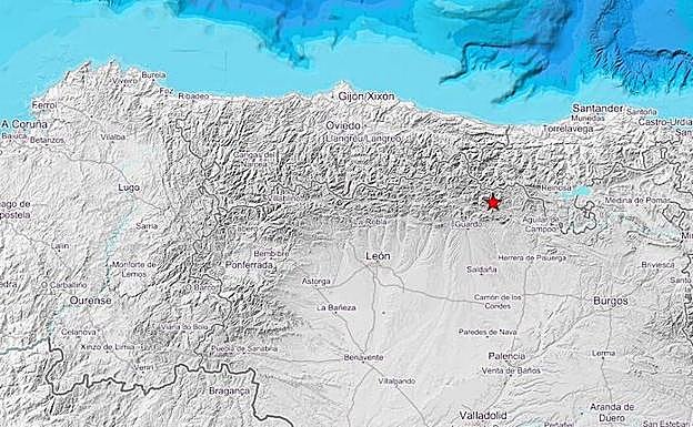 Localización del epicentro del seísmo.