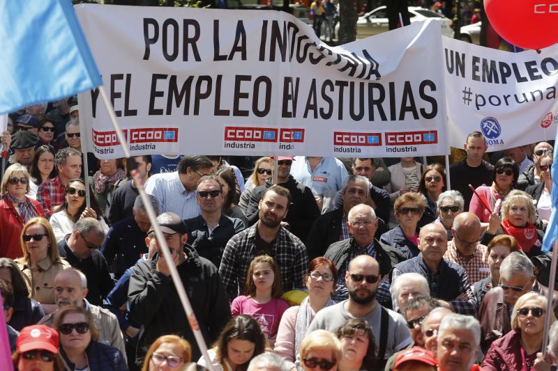 La manifestación parte del Parque Viejo de La Felguera bajo el lema «Igualdad, mejor empleo, mayores salarios, pensiones dignas»