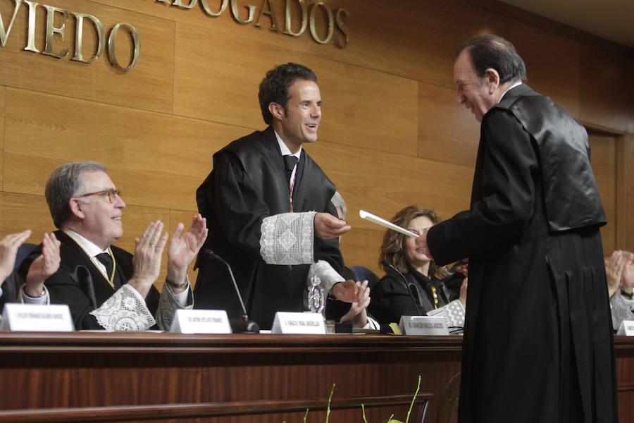 El presidente del TSJA, Ignacio Vidau, fue distinguido como colegiado honorario en una ceremonia en la que también se nombró colegiado de honor al humorista gráfico y colaborador de EL COMERCIO, 'Néstor' y a la precursora de la Agrupación de Abogados Jóvenes y de la Escuela de Práctica Jurídica, Alicia Fernández del Castillo