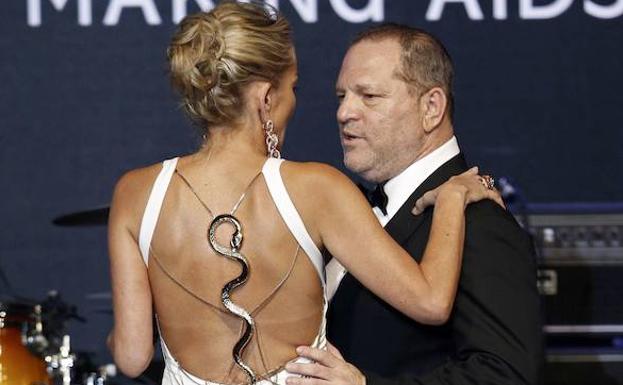Sharon Stone (I) y Weinstein en el Festival de Cannes. 