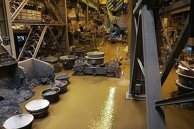 Las instalaciones de LDIII, inundadas.