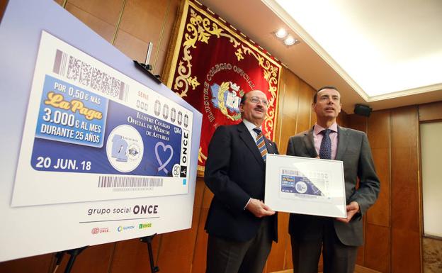 La ONCE dedica un cupón al Colegio de Medicos de Asturias