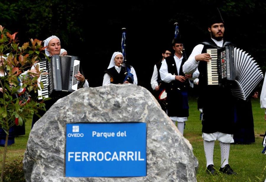 Inauguración del parque del Ferrocaril en Trubia en recuerdo a un servicio que fue esencial para la industria y la vida de la vida cañonera