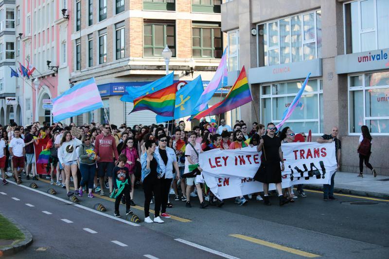 La manifestación del Orgullo, que reunió a cientos de personas, reclamó la urgente tramitación de una ley para proteger a las personas transexuales