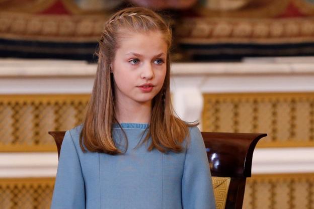 La princesa Leonor, durante el acto en el que recibió el Toisón de Oro de manos de su padre, el pasado 30 de enero. 