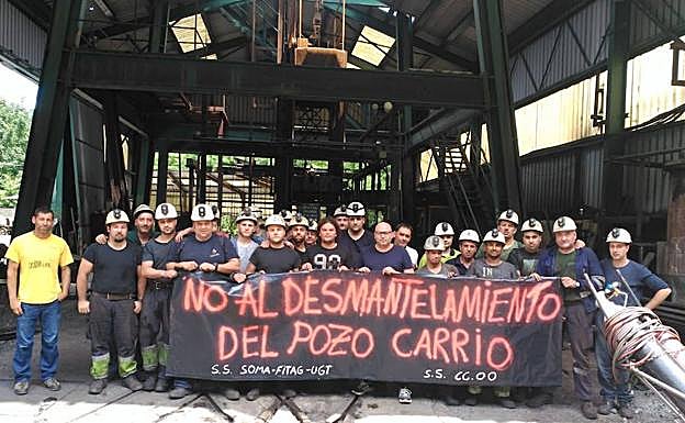 Protesto en el pozo Carrio. 
