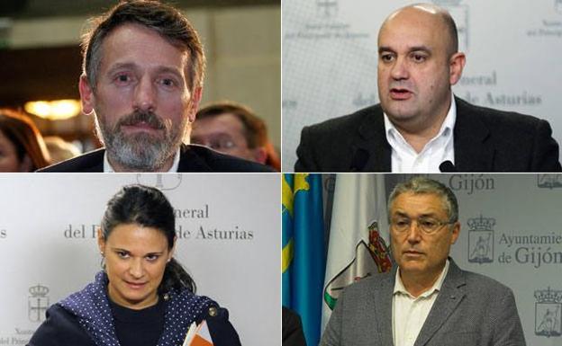 De izquierda a derecha y desde arriba hacia abajo, Matías Rodríguez Feito (PP), Pedro Leal (Foro), Diana Sánchez (Ciudadanos) y Luis Miguel Romero (Izquierda Unida). 