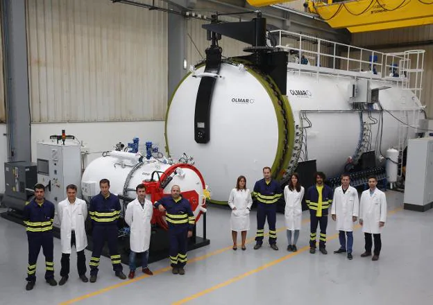 Personal de Olmar que participará en el proyecto del 'Ariane 6', en las instalaciones de Gijón. 