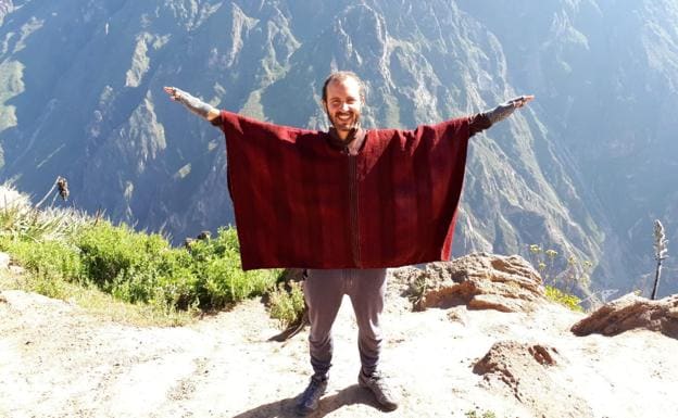 Sergio Galán, en el Cañón del Colca, durante un viaje que hizo a Arequipa con sus padres en Semana Santa.