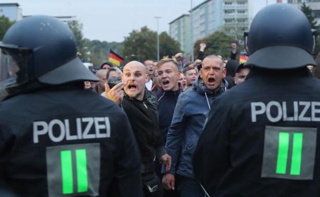 Protesta en Chemnitz.