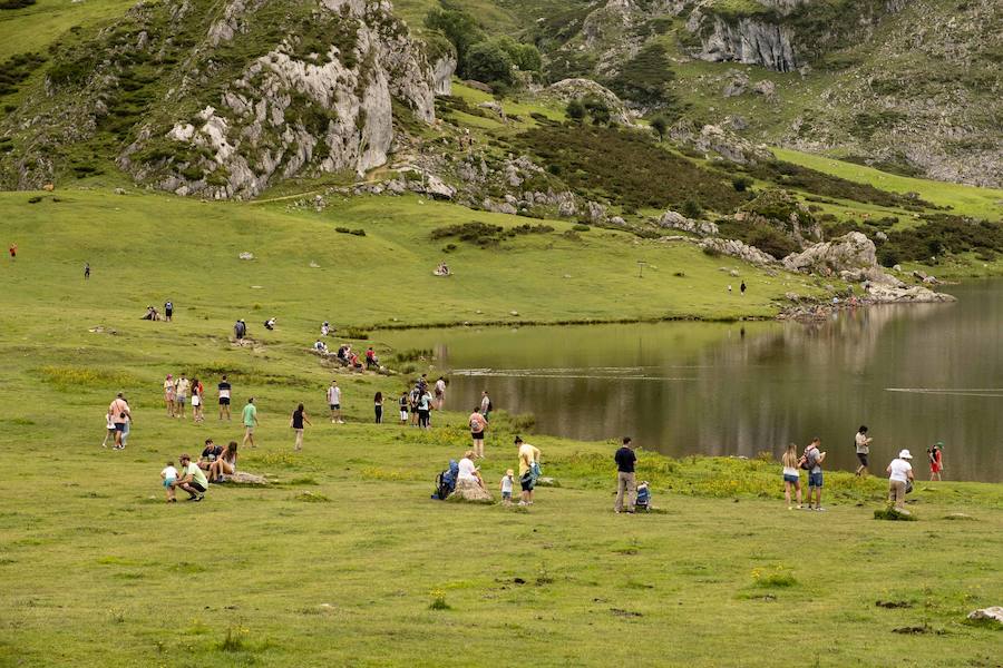 Turistas en Los Lagos. 