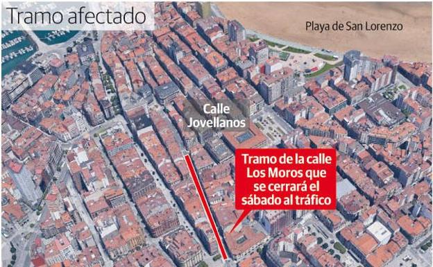 El Ayuntamiento de Gijón estudia semipeatonalizar un tramo de la calle de los Moros en 2019