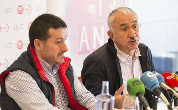 Pepe Álvarez, secretario general de UGT, en el acto celebrado en Pruvia. 