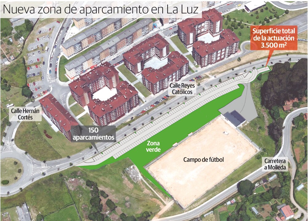 Nueva zona de aparcamiento en La Luz