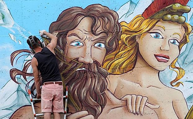 Imagen del mural de Parees que ha generado la polémica.