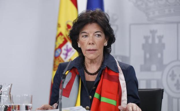 Isabel Celaá, ministra portavoz del Gobierno.