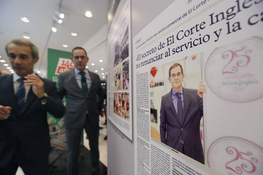 El Corte Inglés inaugura una exposición con portadas de EL COMERCIO para conmemorar su 140 aniversario. Se podrá visitar en la planta baja del centro comercial hasta el próximo 16 de noviembre