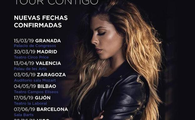 Miriam Rodríguez muestra las fechas y lugares de su 'Tour Contigo'. 