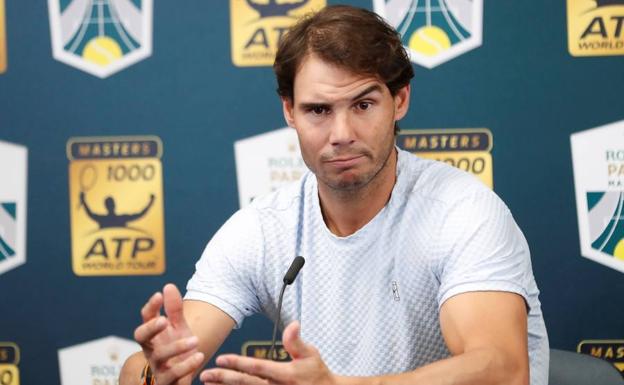 Rafa Nadal, en una rueda de prensa. 