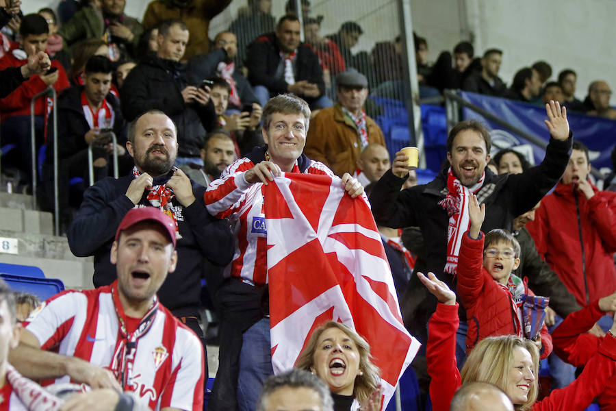 La afición rojiblanca llenó de alegría el campo del Eibar durante el encuentro de Copa del Rey