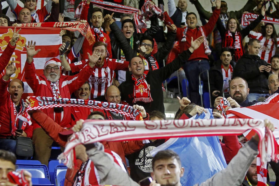 La afición rojiblanca llenó de alegría el campo del Eibar durante el encuentro de Copa del Rey