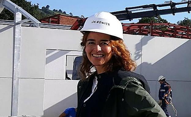 Durán, durante los trabajos de construcción del centro. 