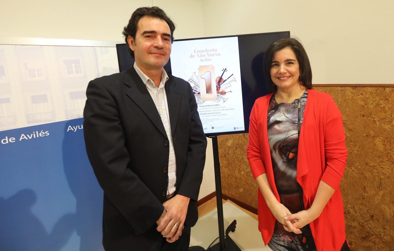 Iván Cuervo y Yolanda Alonso durante la presentación del concierto de Año Nuevo. 