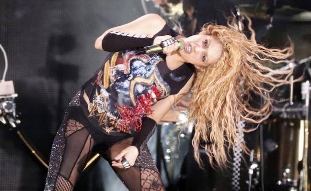 Shakira, en uno de sus conciertos. 