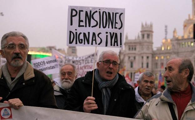 Manifestación de pensionistas en Madrid.