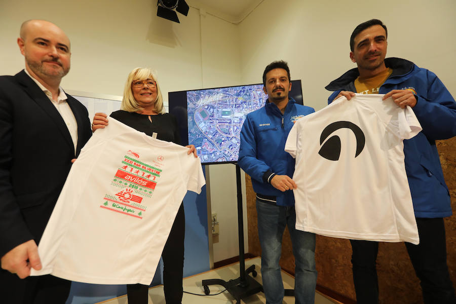 Ana Hevia, David Sotura y más miembros de la organización, ayer en la presentación. 