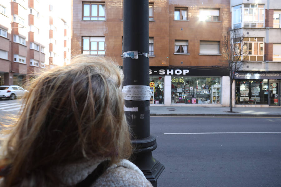 «Los mayores picos de contaminación de Asturias se registraron en El Lauredal. A las instituciones no les importa la salud de los vecinos de La Calzada». Este es solo uno de los numerosos mensajes con los que la zona oeste de Gijón denuncia la contaminación en la zona. Decenas de mensajes de este tipo, además de mascarillas para protegerse de esa contaminación, han aparecido colgados en farolas y mobiliario urbano desde El Cerillero hasta El Natahoyo.