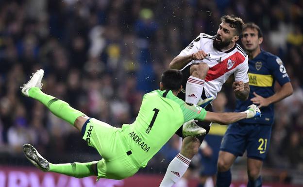 Una acción de la final de la Copa Libertadores. 