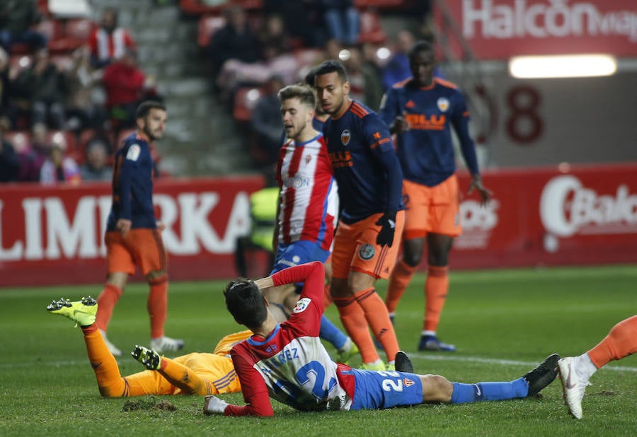 Los rojiblancos toman ventaja en elimitatoria tras ganar al conjunto ché en El Molinón